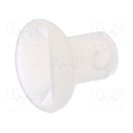 50 pcs : 8G202M3X05 - Screw, M3x5, 0.5, Head: countersunk, slotted, 1mm, polyamide
