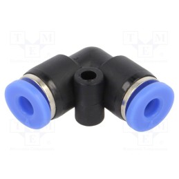 10 pcs : 137.004 - Push-in fitting, angled, -0.95÷15bar, nickel plated brass,PBT