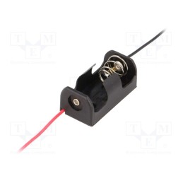 10 pcs : BH-1/2AA-2A - Holder, 1/2AA,1/2R6, Batt.no: 1, cables, black, 150mm