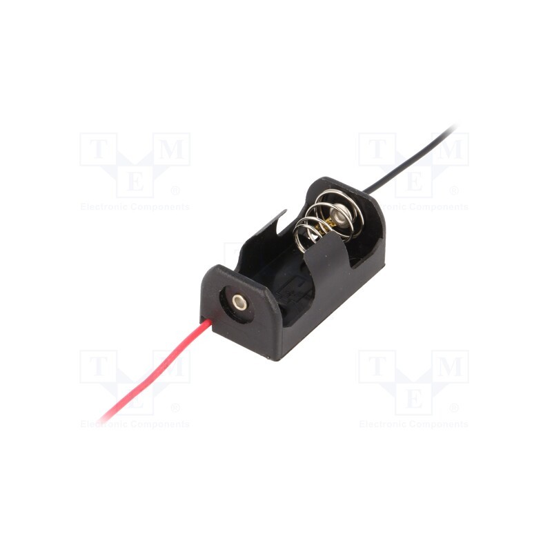10 pcs : BH-1/2AA-2A - Holder, 1/2AA,1/2R6, Batt.no: 1, cables, black, 150mm