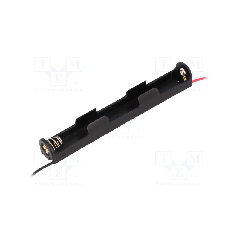 10 pcs : BH-425A - Holder, AAA,R3, Batt.no: 2, cables, black, 150mm