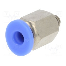 10 pcs : 122.005-4 - Push-in fitting, straight, -0.95÷15bar, nickel plated brass