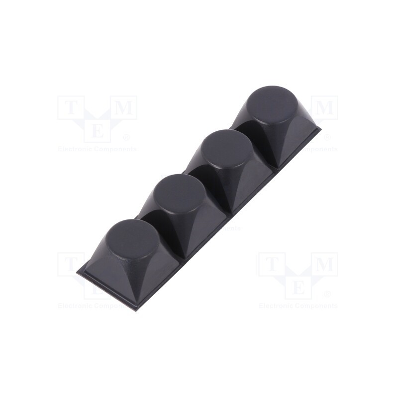 10 pcs : 7000001889 - Self-adhesive foot, H: 13.2mm, black, polyurethane, Bumpon