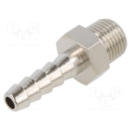 10 pcs : 3040 6-1/8 - Push-in fitting, connector pipe, nickel plated brass, 6mm