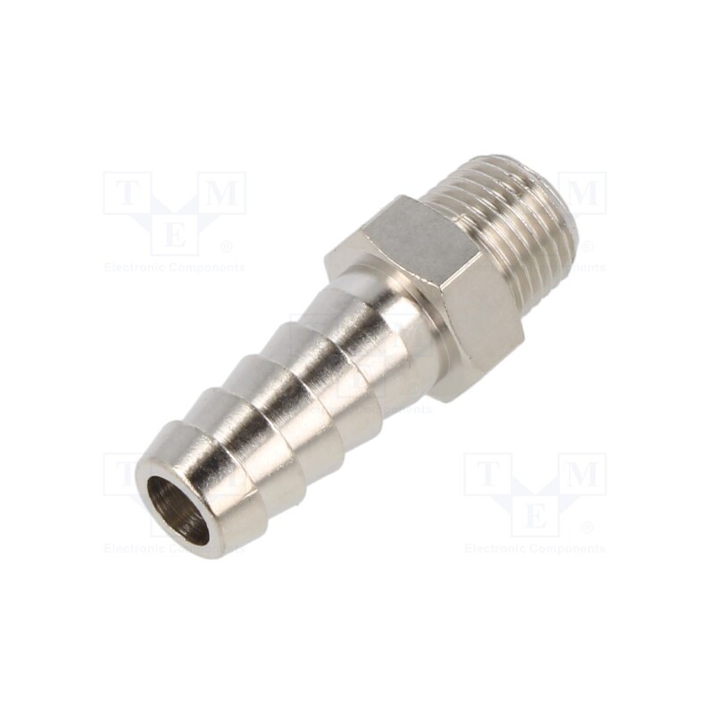 10 pcs : 3040 9-1/8 - Push-in fitting, connector pipe, nickel plated brass, 9mm