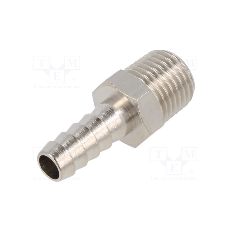 10 pcs : 3040 8-1/8 - Push-in fitting, connector pipe, nickel plated brass, 8mm