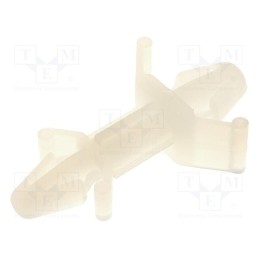 50 pcs : CS-0610 - PCB distance, polyamide, L: 9.6mm, snap fastener, natural, UL94V-2