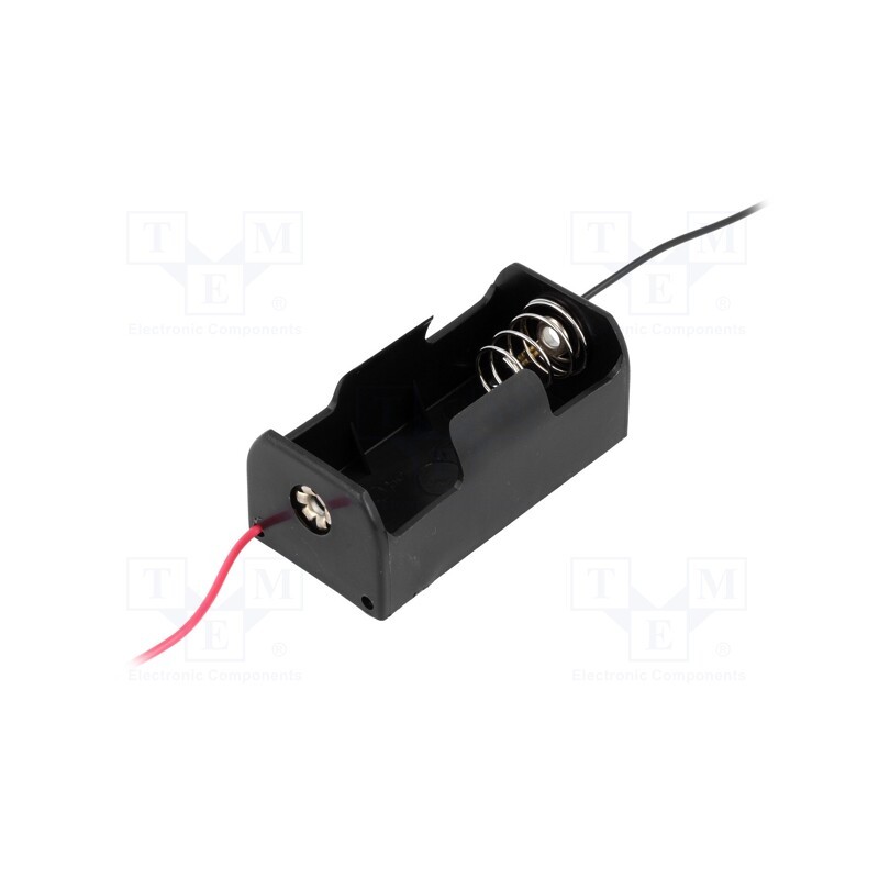 10 pcs : BH-211-1A - Holder, C,R14, Batt.no: 1, cables, black, 150mm