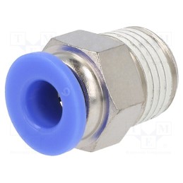 10 pcs : 123.014-6 - Push-in fitting, straight, -0.95÷15bar, nickel plated brass