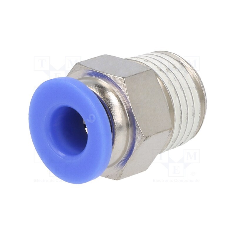10 pcs : 123.014-6 - Push-in fitting, straight, -0.95÷15bar, nickel plated brass