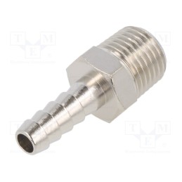 10 pcs : 3040 7-1/4 - Push-in fitting, connector pipe, nickel plated brass, 7mm