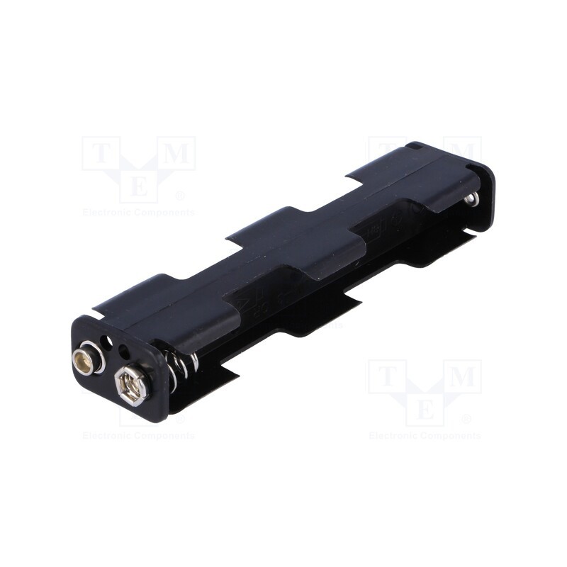 10 pcs : BH-342-1B - Holder, AA,R6, Batt.no: 4, 6F22 type, black