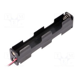 10 pcs : BH-342-1A - Holder, AA,R6, Batt.no: 4, cables, black, 150mm