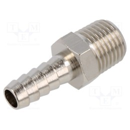 10 pcs : 3040 8-1/4 - Push-in fitting, connector pipe, nickel plated brass, 8mm