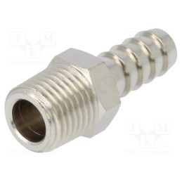 10 pcs : 3040 9-1/4 - Push-in fitting, connector pipe, nickel plated brass, 9mm