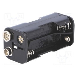 10 pcs : BH-443B - Holder, AAA,R3, Batt.no: 4, 6F22 type, black