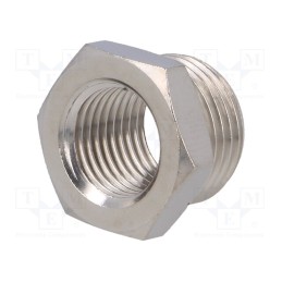 10 pcs : 2090 3/8-1/4 - Nipple, reductive, nickel plated brass, Input thread: G 3/8'