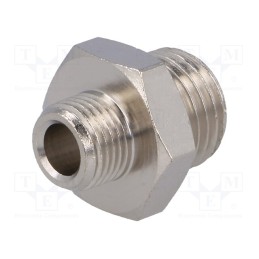 10 pcs : 2030 1/8-1/4 - Nipple, reductive, nickel plated brass, Input thread: G 1/8'