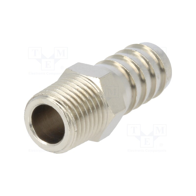 10 pcs : 3040 12-1/4 - Push-in fitting, connector pipe, nickel plated brass, 12mm