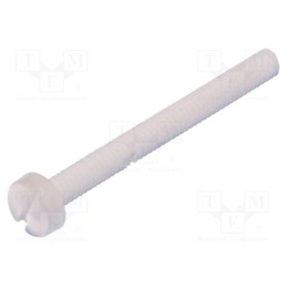 50 pcs : 8G201V50008 - Screw, M2x20, 0.4, Head: cheese head, slotted, 0,6mm, polyamide