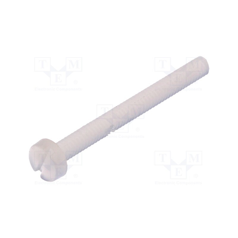 50 pcs : 8G201V50008 - Screw, M2x20, 0.4, Head: cheese head, slotted, 0,6mm, polyamide