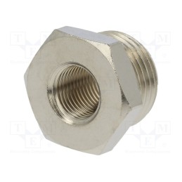 10 pcs : 2090 3/8-1/8 - Nipple, reductive, nickel plated brass, Input thread: G 3/8'