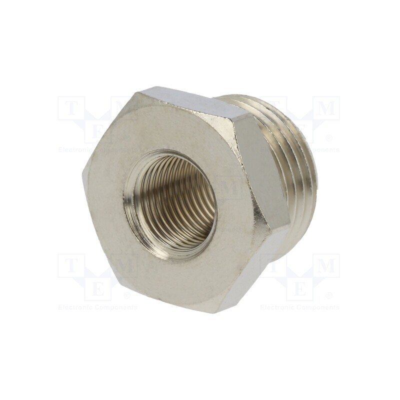 10 pcs : 2090 3/8-1/8 - Nipple, reductive, nickel plated brass, Input thread: G 3/8'