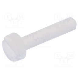 50 pcs : 8G201V50005 - Screw, M2x10, 0.4, Head: cheese head, slotted, 0,6mm, polyamide