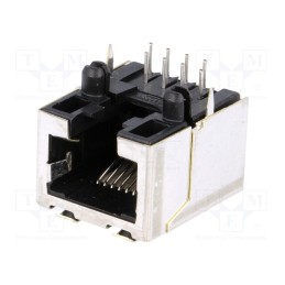 10 pcs : 3-5338556-1 - Socket, RJ45, PIN: 8, Layout: 8p8c, on PCBs, THT