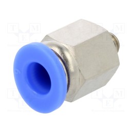10 pcs : 122.005-6 - Push-in fitting, straight, -0.95÷15bar, nickel plated brass