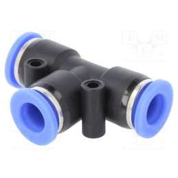 10 pcs : 138.008 - Push-in fitting, T-tap splitter, -0.95÷15bar, PBT, BLUELINE
