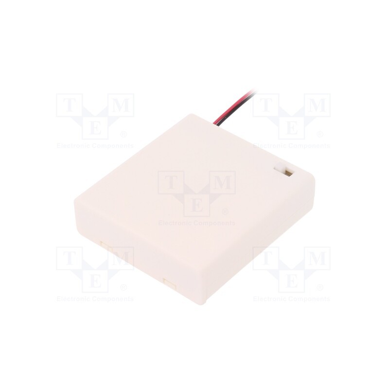 10 pcs : SBH-341-AS WHITE - Holder, AA,R6, Batt.no: 4, cables, white, 150mm, with switch
