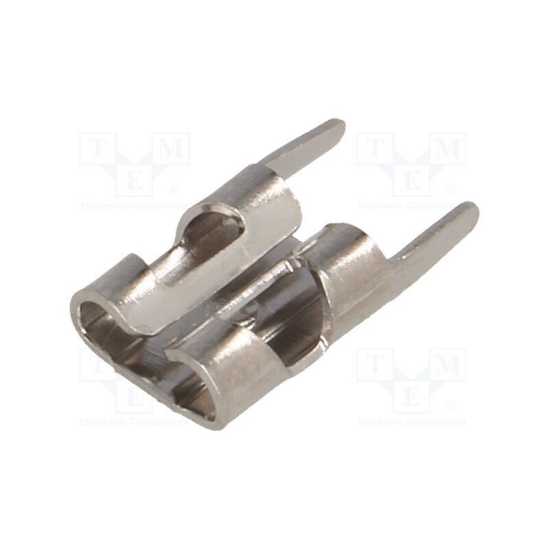 10 pcs : 3551 - Terminal: flat, 4.8mm, 0.8mm, female, THT, brass, tinned, straight