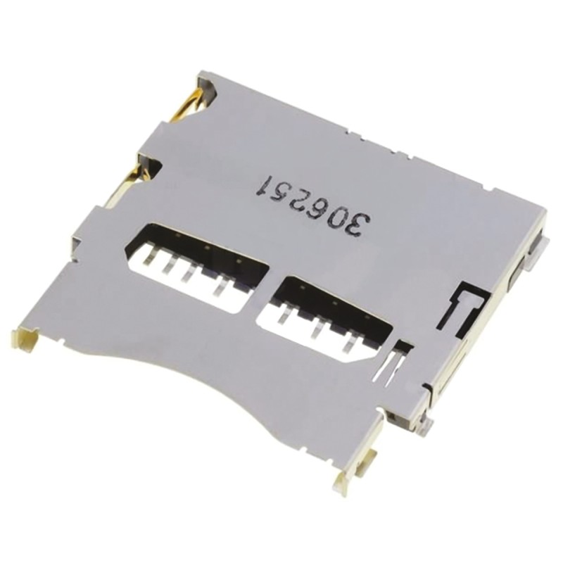 1 pcs - Molex, 503500 9 Way Right Angle Push/Push SD Card Memory Card Connector With Push In Termination