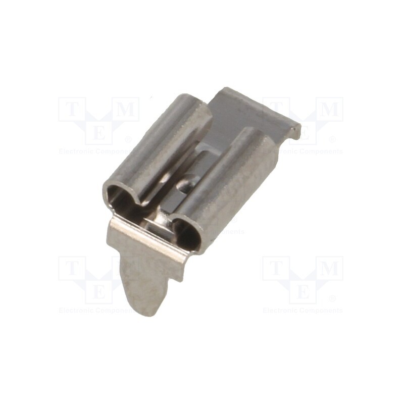 10 pcs : 3571 - Terminal: flat, 4.8mm, 0.5mm, female, THT, brass, tinned, angled 90°