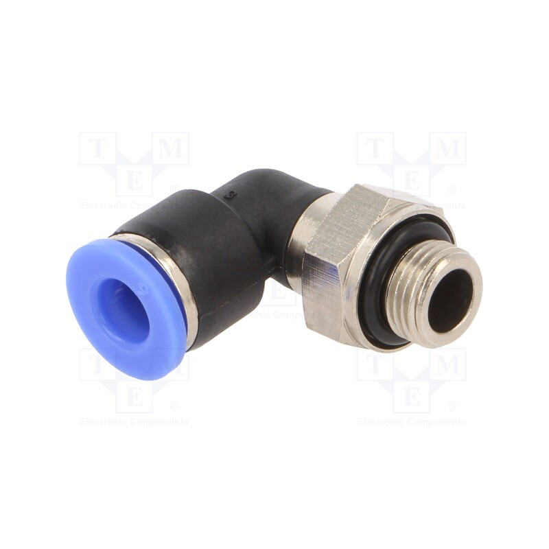 10 pcs : 125N.018-6 - Push-in fitting, angled 90°,twistable, -0.95÷15bar, Thread: 1/8'