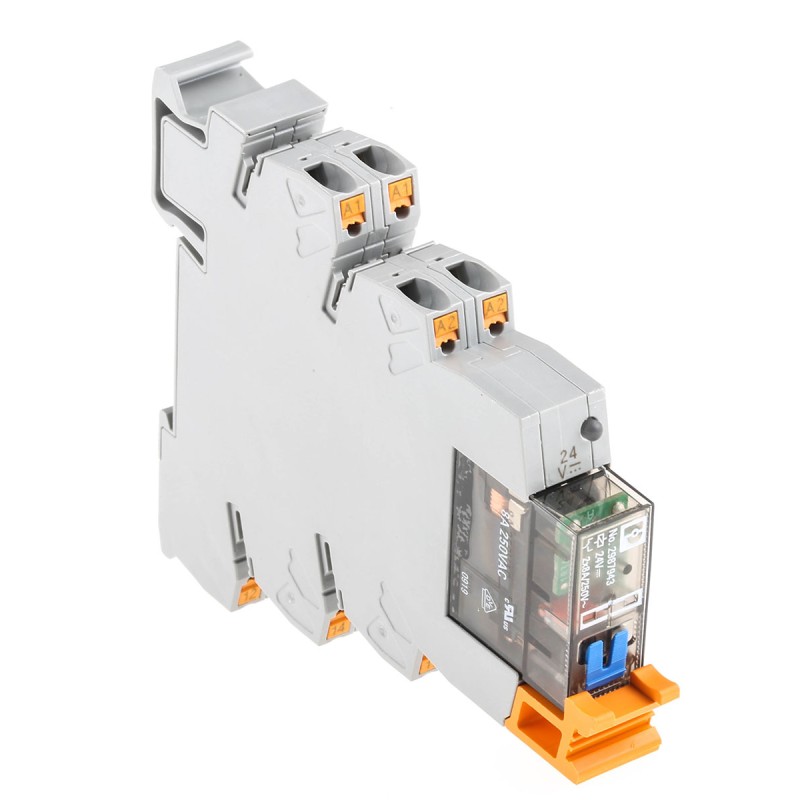 1 pcs - Phoenix Contact PLC-RPT- 24DC/21-21/MS Series Interface Relay, DIN Rail Mount, 24V dc Coil, DPDT, 2-Pole