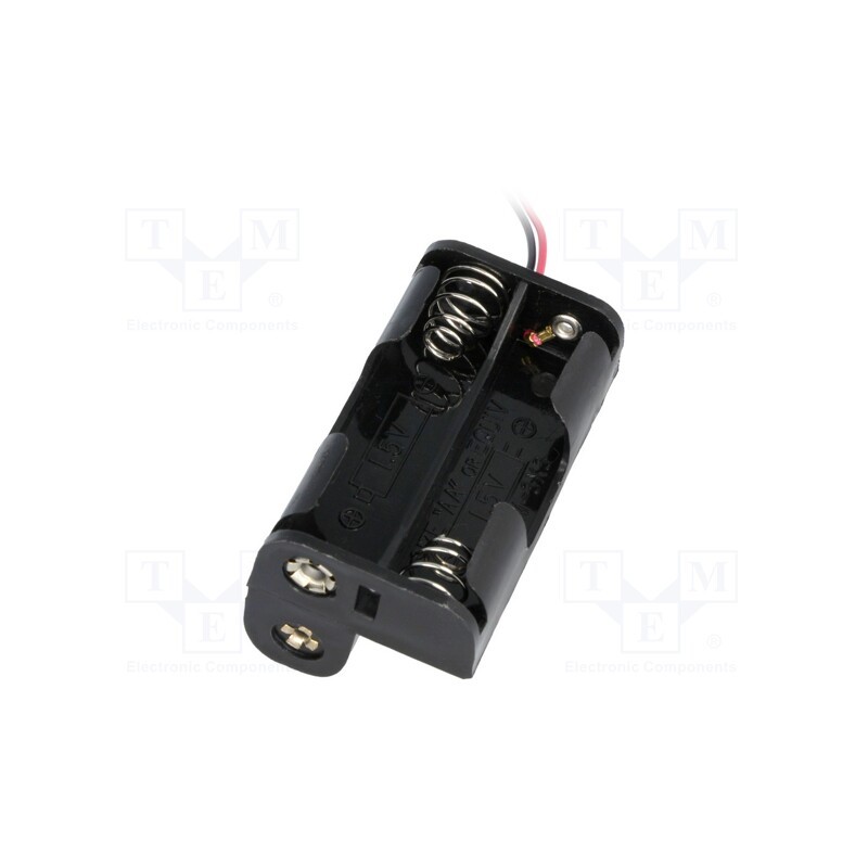 10 pcs : BH-332A - Holder, AA,R6, Batt.no: 3, cables, black, 150mm