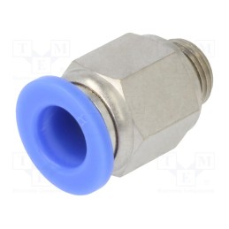10 pcs : 122.018-8 - Push-in fitting, straight, -0.95÷15bar, nickel plated brass