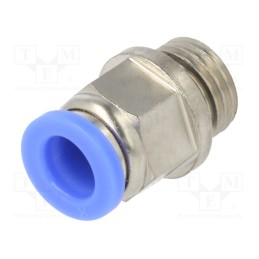 10 pcs : 122.014-8 - Push-in fitting, straight, -0.95÷15bar, nickel plated brass