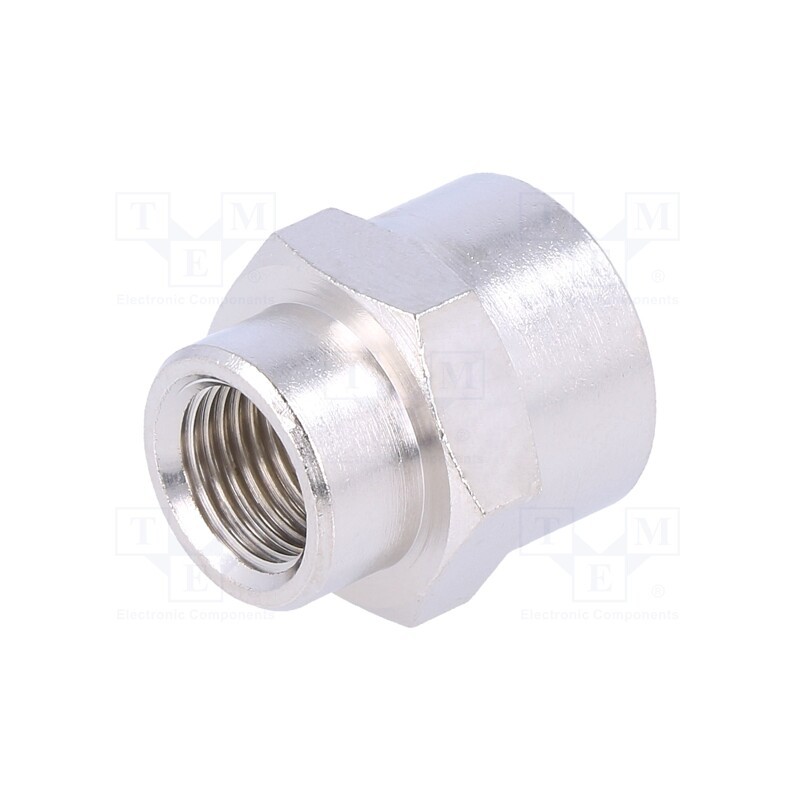 10 pcs : 3010 1/8-1/4 - Muff, reductive, nickel plated brass, Input thread: G 1/8'