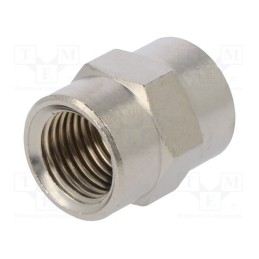 10 pcs : 401772 - Muff, straight, nickel plated brass, Thread: G 1/4', max.300°C