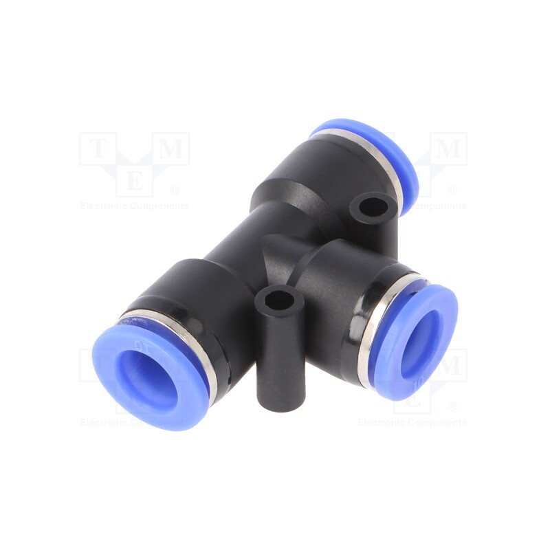 10 pcs : 138.01 - Push-in fitting, T-tap splitter, -0.95÷15bar, PBT, BLUELINE