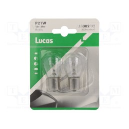 20 set : LLB382PX2 - Filament lamp: automotive, BA15S, transparent, 12V, 21W, LLB