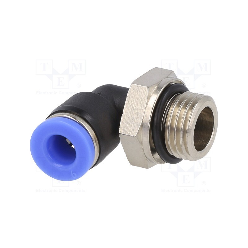 10 pcs : 125N.014-6 - Push-in fitting, angled 90°,twistable, -0.95÷15bar, Thread: 1/4'