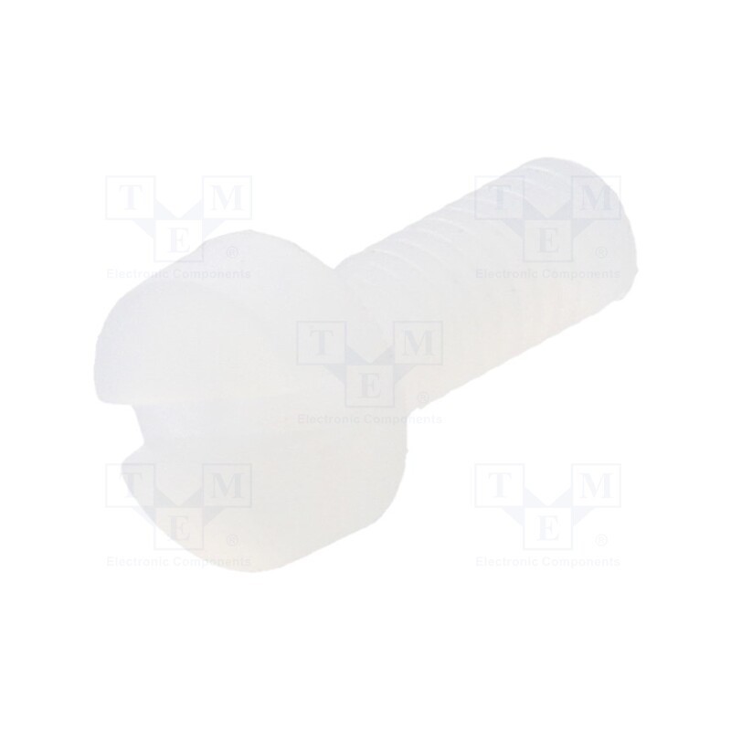 50 pcs : 8G201M3X08 - Screw, M3x8, 0.5, Head: cheese head, slotted, 0,9mm, polyamide