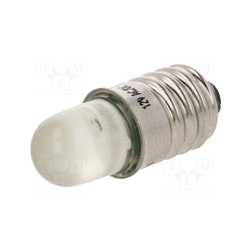 10 pcs : LY-E10-12AC/DC - LED lamp, yellow, E10, 12VDC, 12VAC