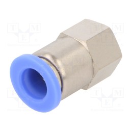 10 pcs : 124.018-8 - Push-in fitting, straight, -0.95÷15bar, nickel plated brass
