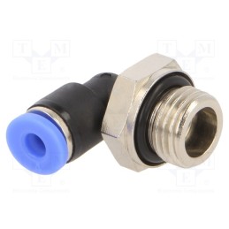 10 pcs : 125N.014-4 - Push-in fitting, angled 90°,twistable, -0.95÷15bar, Thread: 1/4'