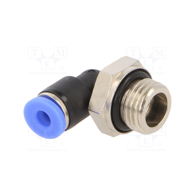 10 pcs : 125N.014-4 - Push-in fitting, angled 90°,twistable, -0.95÷15bar, Thread: 1/4'